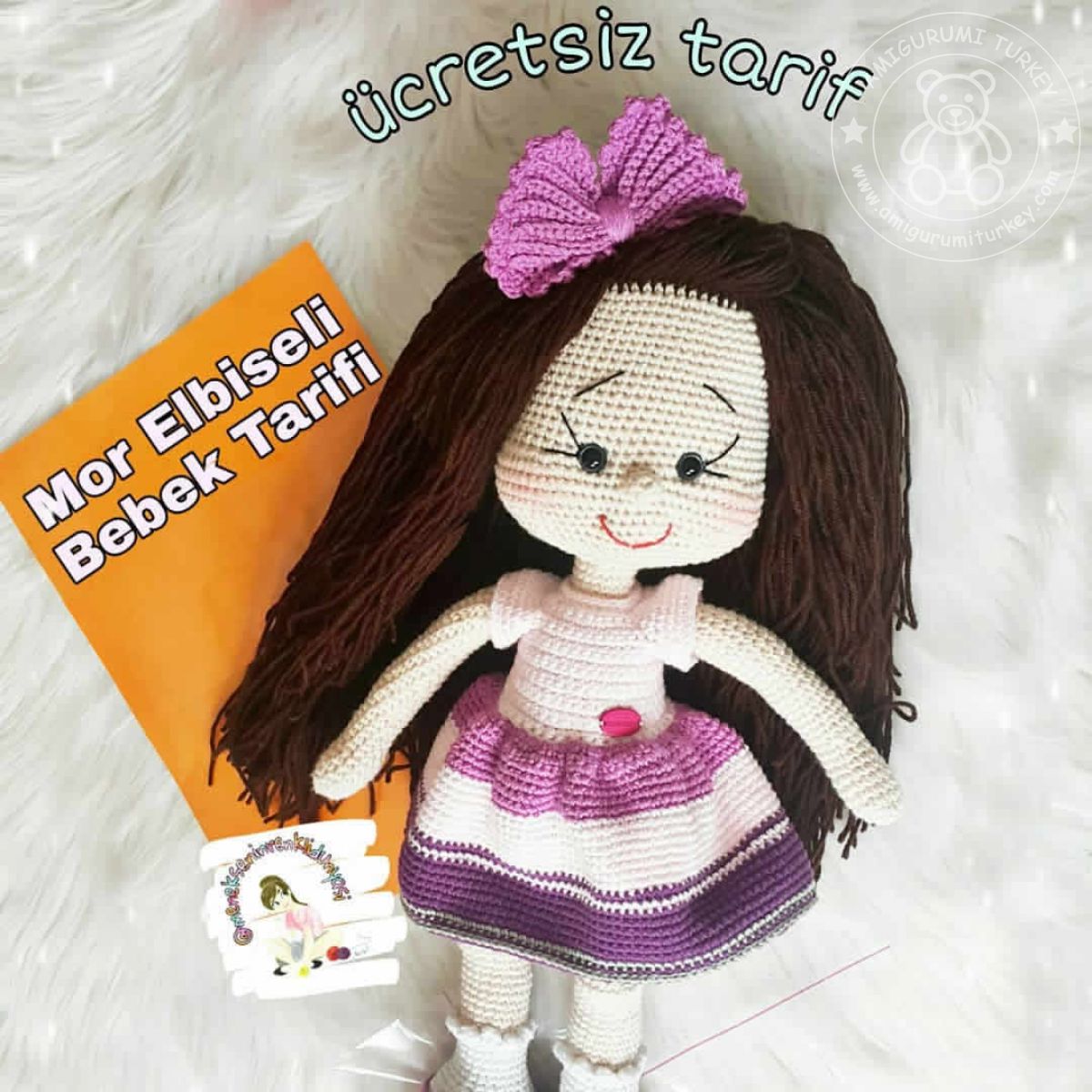 Amigurumi TürkiyeMor Elbiseli Bebek Tarifi