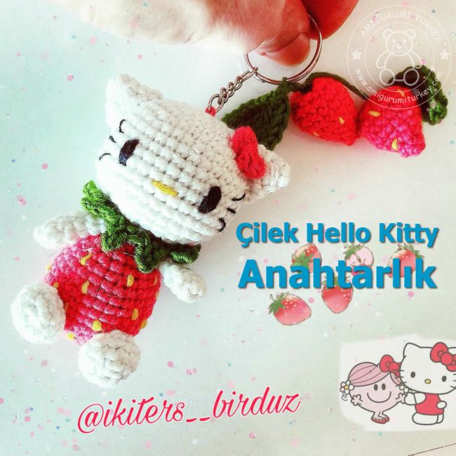 Ã‡ilek Hello Kitty AnahtarlÄ±k