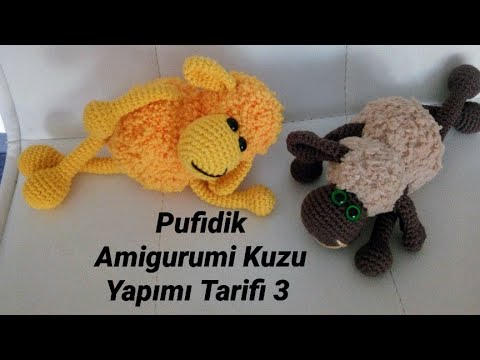 Çok Kolay Pufidik Amigurumi Kuzu Yapımı Tarifi Anlatımı 3 (Burun ve Baş Yapımı)