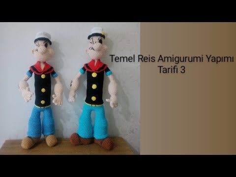 Amigurumi Temel Reis  Popeye Bebek Oyuncak Yapımı Tarifi, 3.Bölüm(Gövde Yapımı,Kolların Takıl,Boyun)