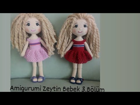 Dikişsiz Kolay Amigurumi Bebek Tarifi Yapımı,3.Bölüm-Final(Elbise,Sandalet Yapımı,Yüz Şekillendir.)