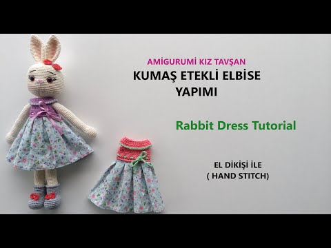 KIZ TAVŞAN KUMAŞ ETEKLİ ELBİSE YAPIMI