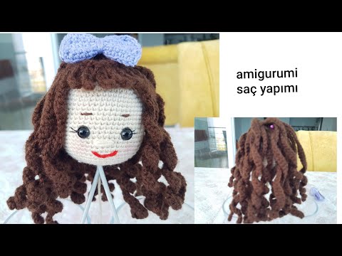 amigurumi  kıvırcık bukleli  saç yapımı EASY WİG TUTORİAL