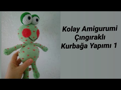 Kolay Amigurumi Çıngıraklı Kurbağa Yapımı, Tarifi 1 - Amigurumiye Başlangıç 2 ( Göz ve Yanak Yapımı)