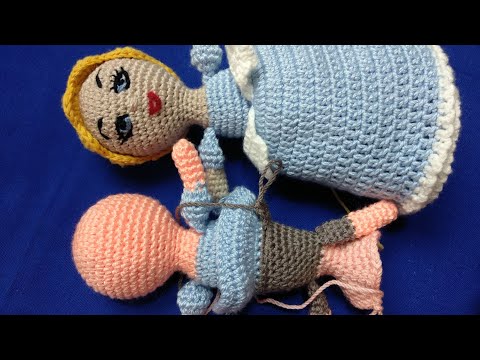 amigurumi masal kuklası Sindirella yapımı, çift taraflı Bebek bölüm 2.