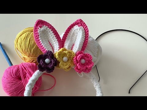 Örgü toka taç yapımı #tavşan taç yapımı#amigurumi toka yapımı#hair clips crochet#taçsüsleme